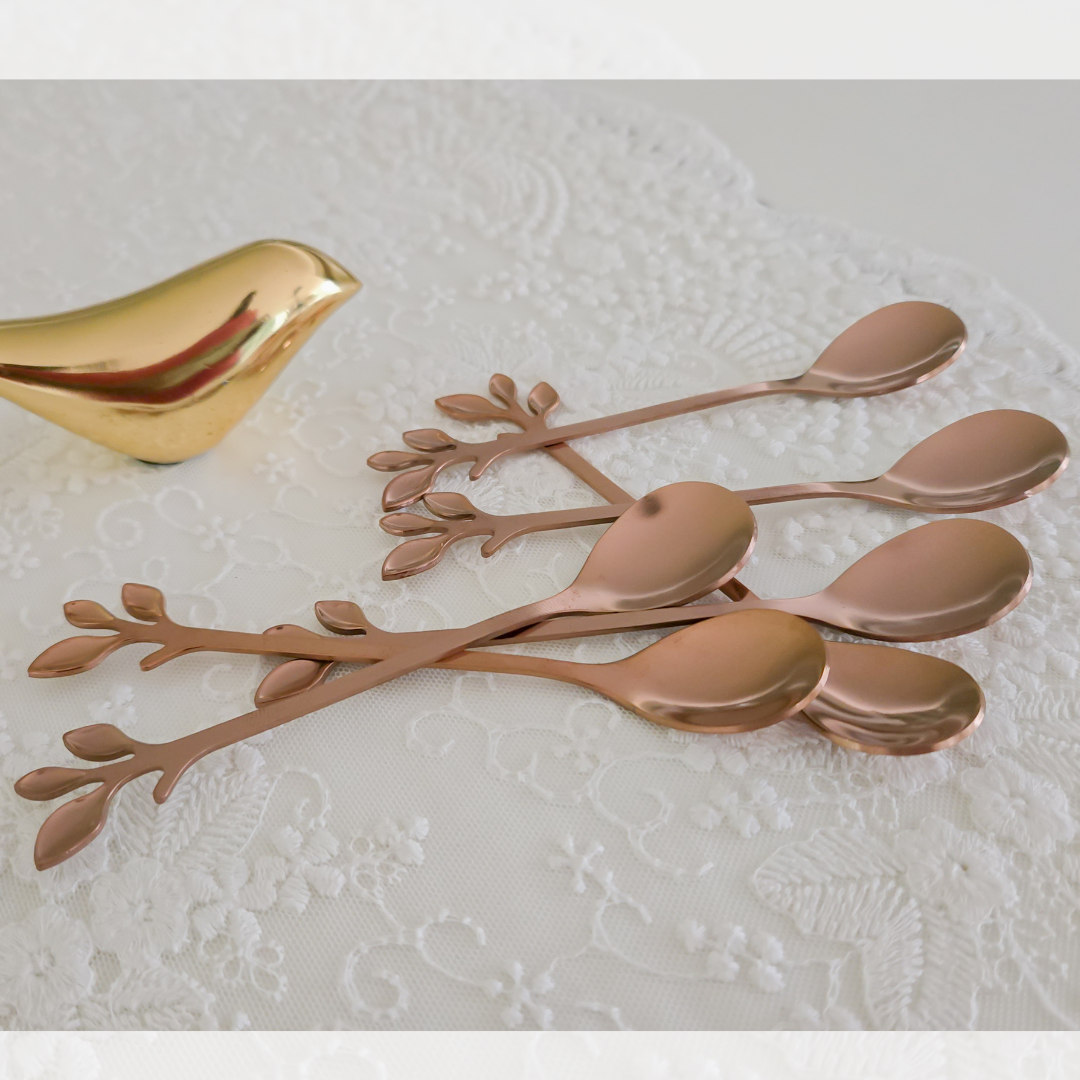 food-grade stainless steel leaf dessert spoon for modern kitchens and stylish dining.