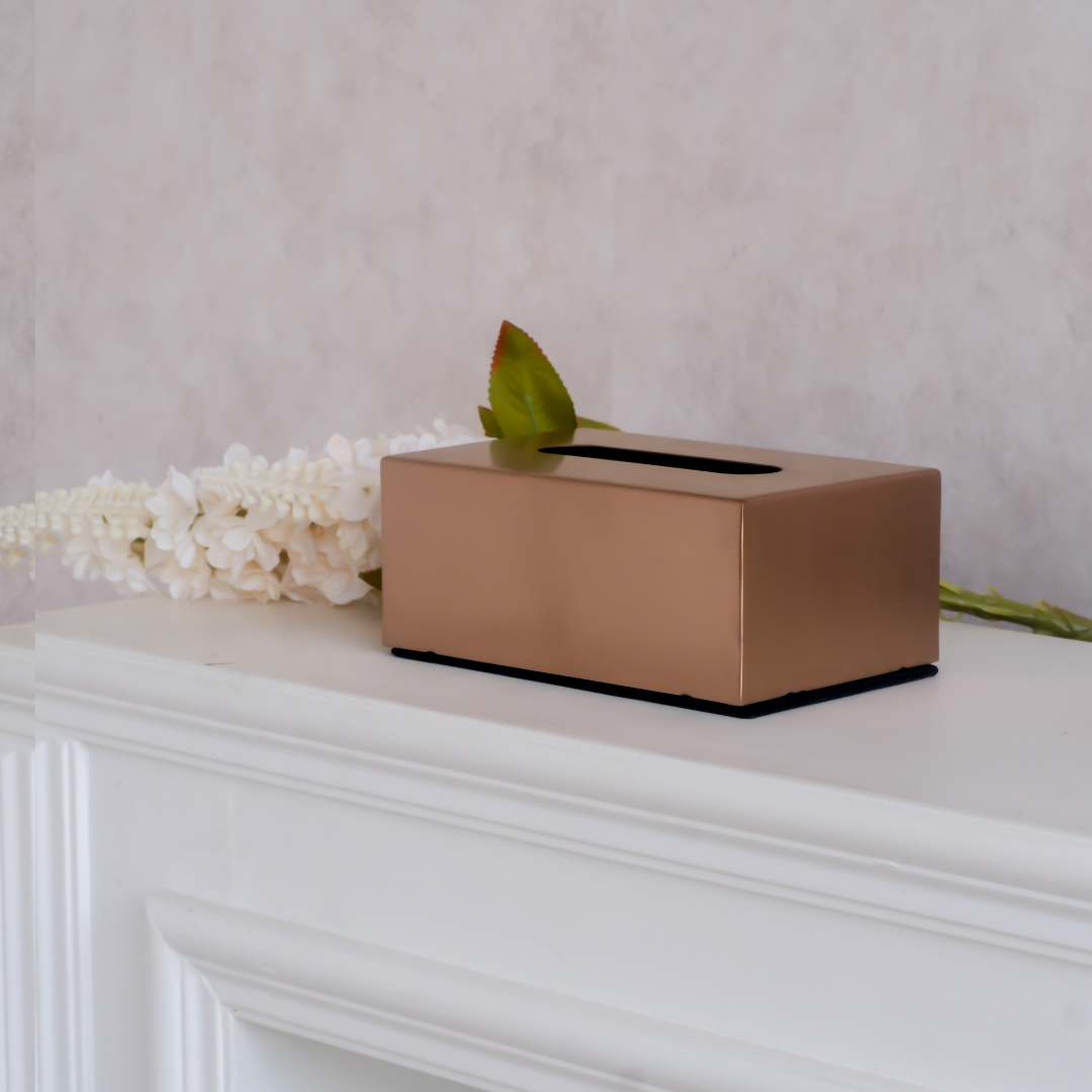 Premium rose gold tissue organizer for modern interiors