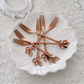 Stylish rose gold cake forks for everyday and festive dining