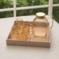 Rose gold PU leather serving tray for hotel rooms and hospitality