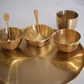 Gold plate with 3 cups family thali Set