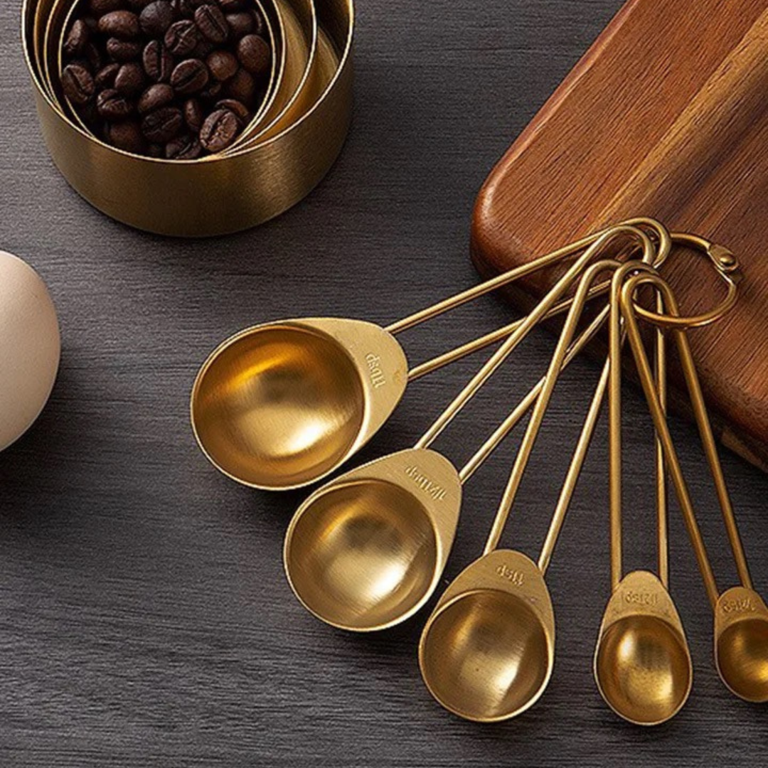 Gold Kitchen Accessories - Set of 4 Measuring Spoons