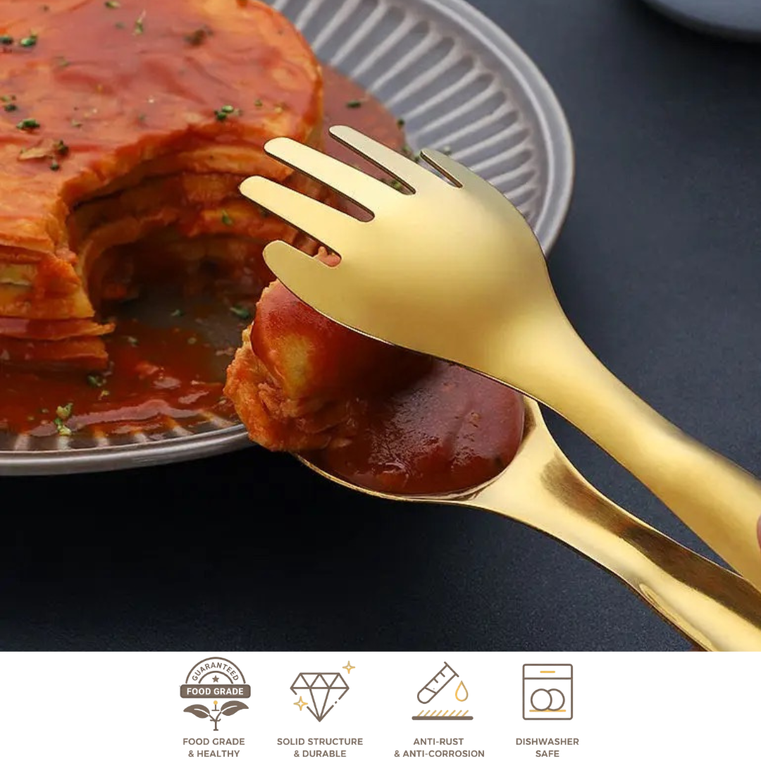 Salad & Noodle Tong - Gold Stainless Steel- Elegant Dining Essential