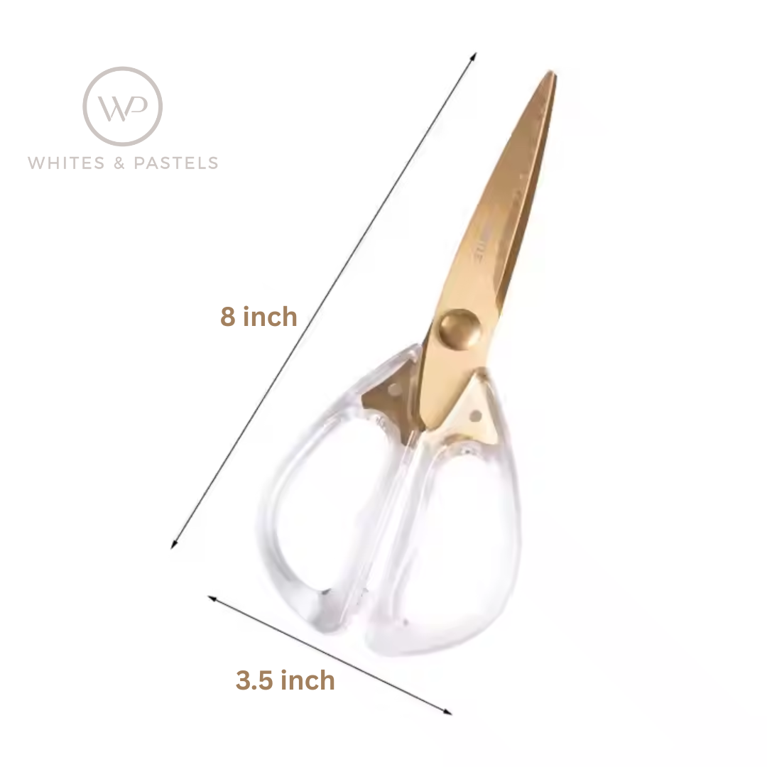 Luxury Scissors with Acrylic Handle | Gold Stainless Steel