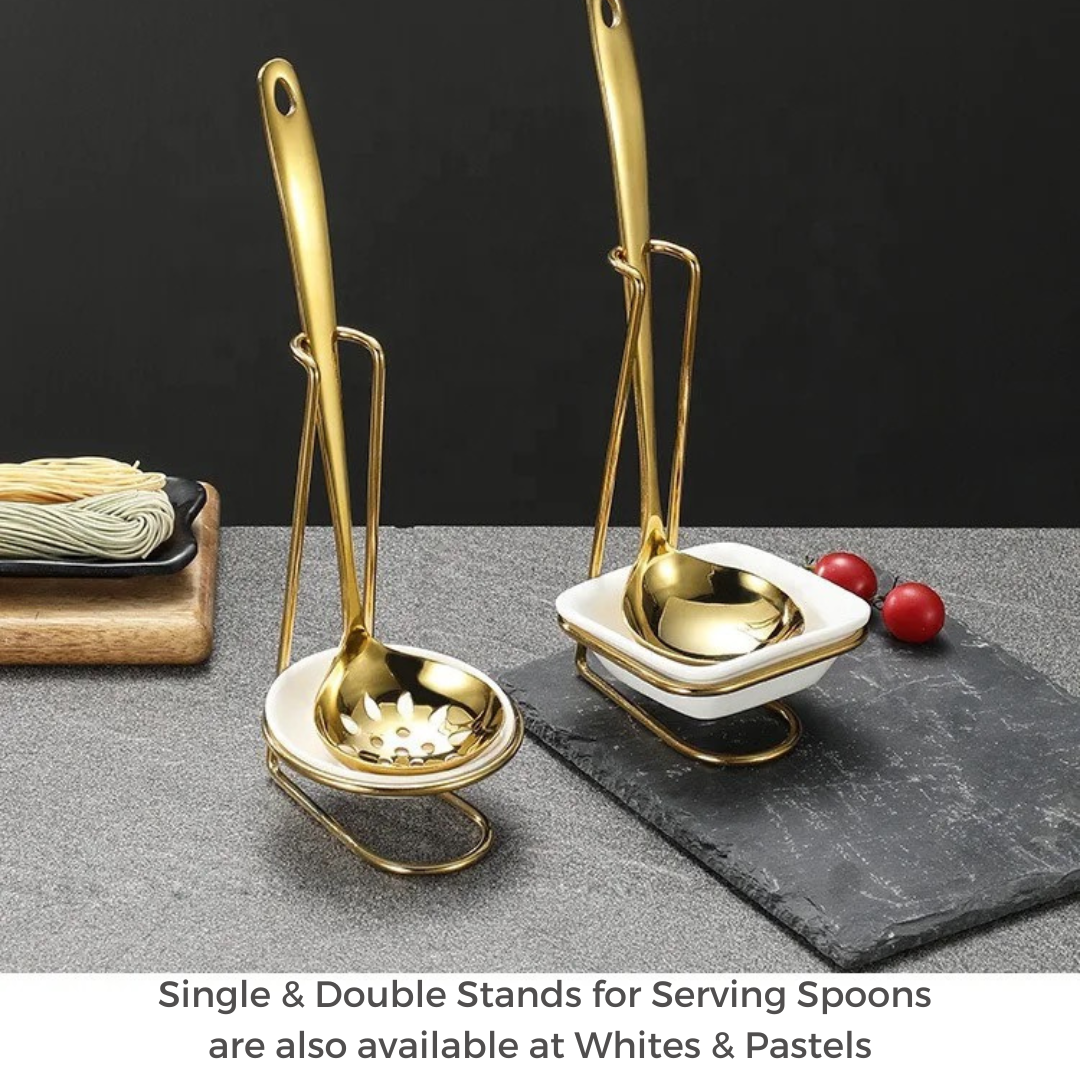 Serving Ladle & matching Slotted Ladle - Set of 2 - Gold & Silver