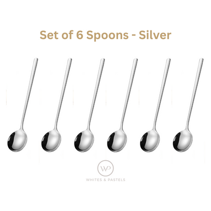 Set of 6 - Luxury Tea Dessert Coffee Spoons - Gold & Silver - 304 Grade Stainless Steel