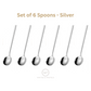 Set of 6 - Luxury Tea Dessert Coffee Spoons - Gold & Silver - 304 Grade Stainless Steel