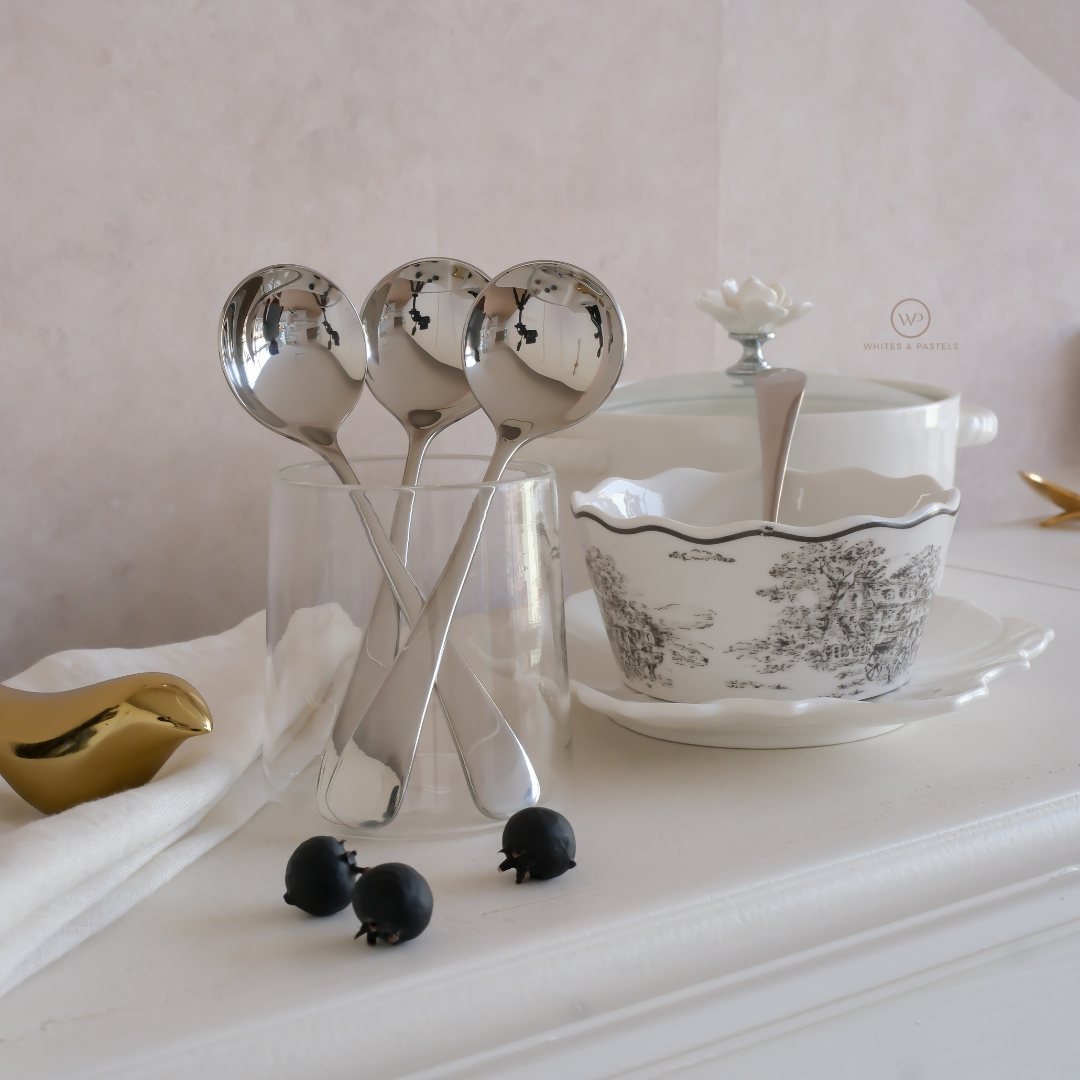 Soup Spoons | Silver & Gold | Set of 6 or 12