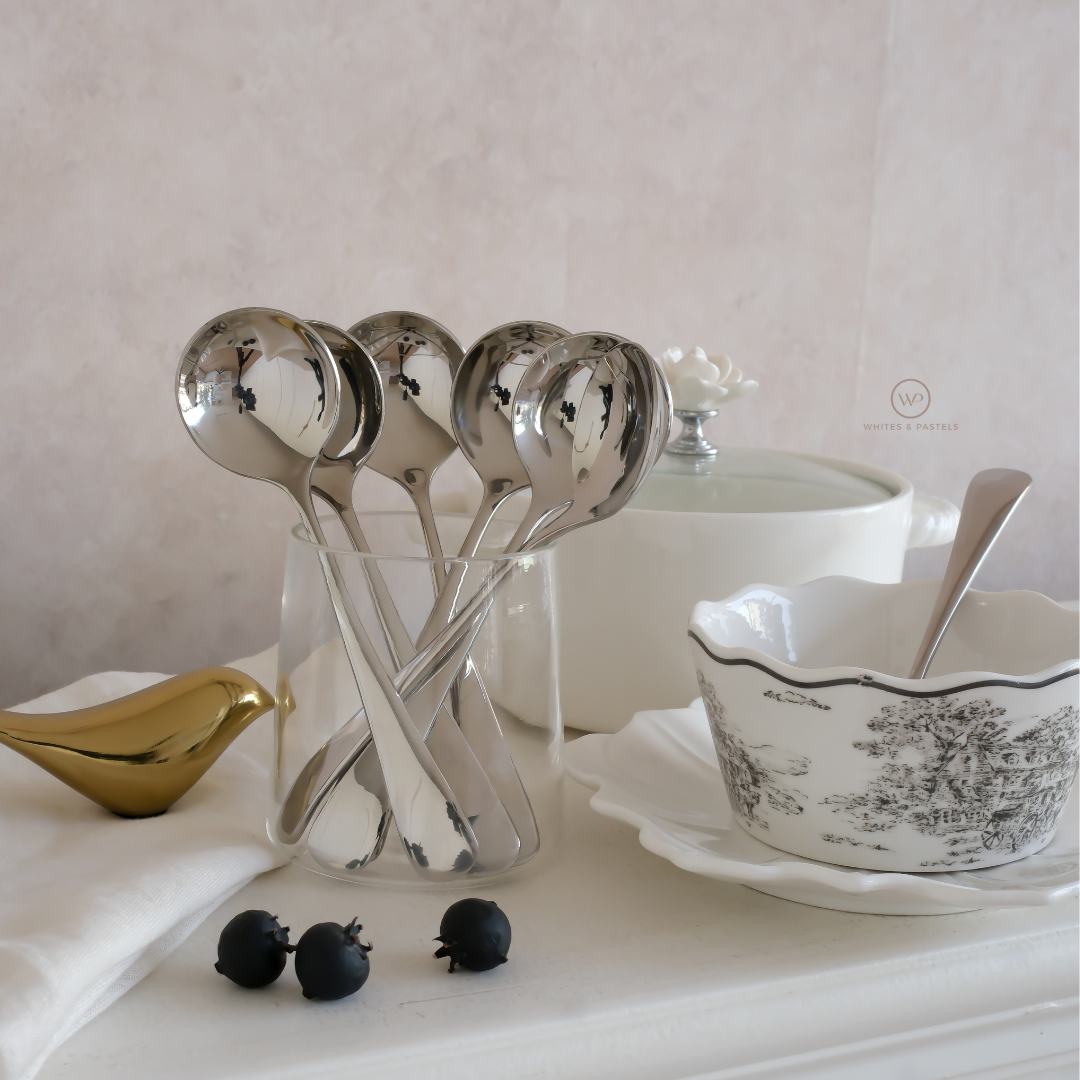 Soup Spoons | Silver & Gold | Set of 6 or 12