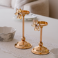 Elegant gold candle holders for luxury dining décor
