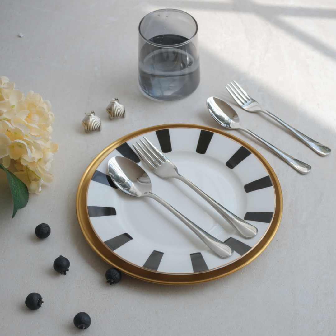 Set of 24 Classic Silver Cutlery Set | 304 SS