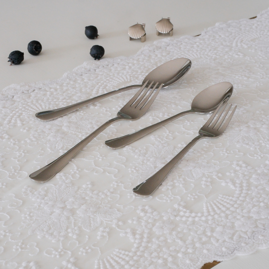 Set of 24 Classic Silver Cutlery Set | 304 SS