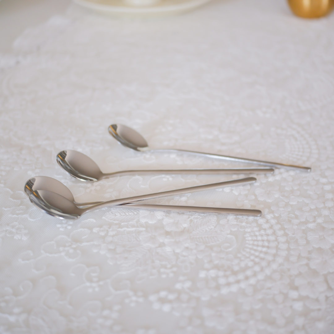 Premium stainless steel teaspoon set for home and café use