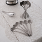 Elegant silver stainless steel daisy spoon set for serving desserts, tea and coffee