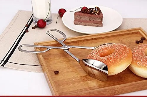 Silver serving tong for bread, desserts, cakes and pastries