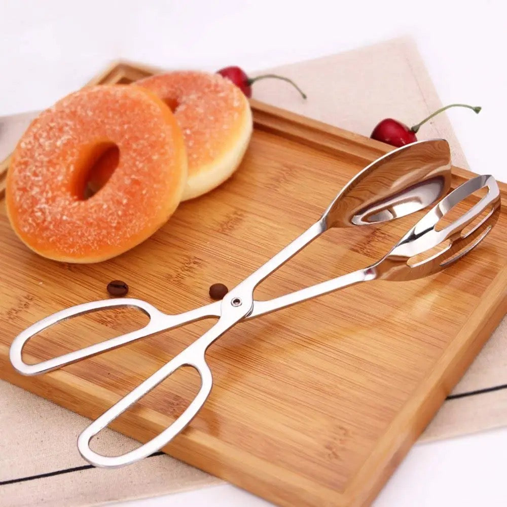 Stainless steel serving tongs to serve Donuts 