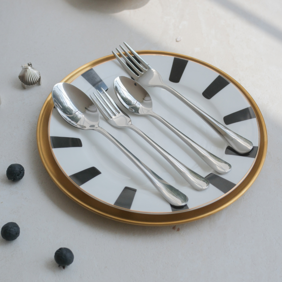 Set of 24 Classic Silver Cutlery Set | 304 SS