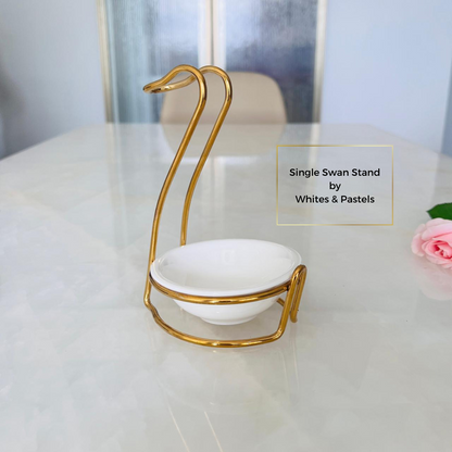 Stand for Serving Spoon - Gold & Silver - Single (Ceramic Bowl included)