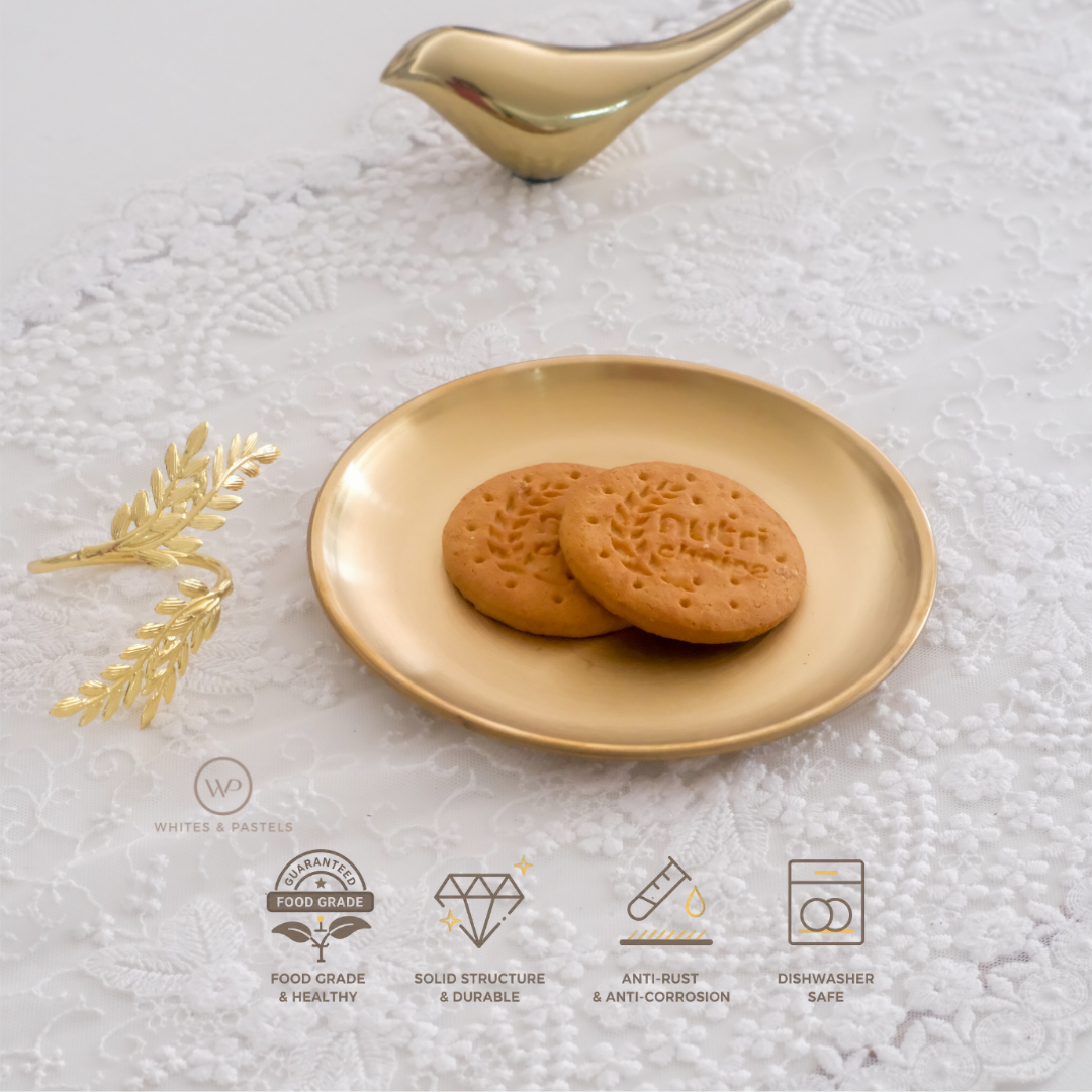 Gold Stainless Steel Plate with PVD brass finish