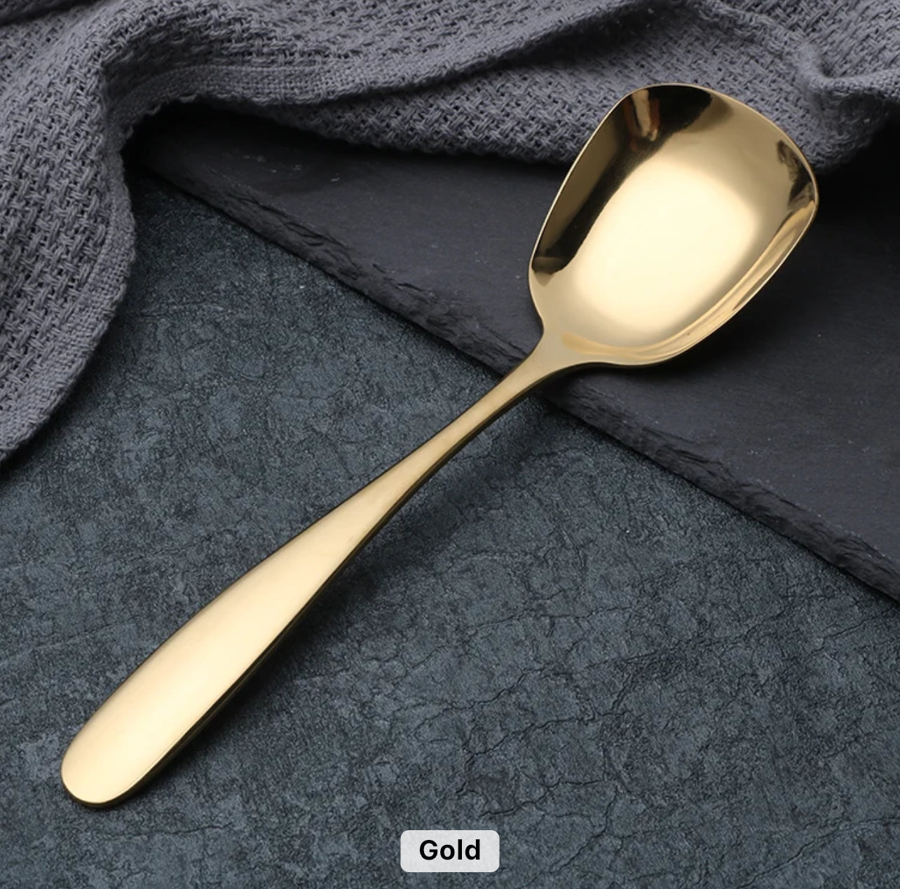 Set of 3 Small Serving Spoons - Gold & Silver option - 304 Stainless Steel (Photo 6)