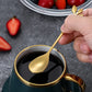 Set of 6 Leaf Dessert Tea & Cofee Spoon | Gold | Small