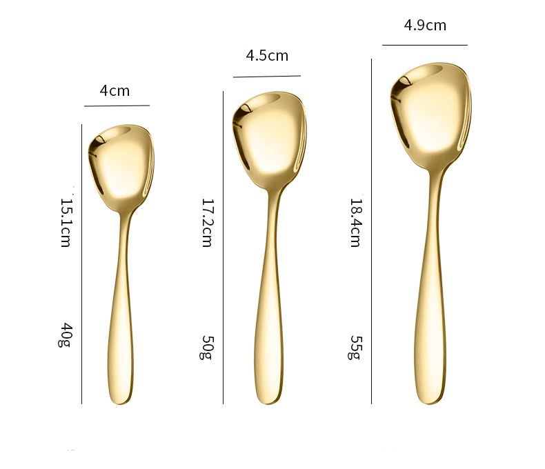 Set of 3 Small Serving Spoons - Gold & Silver option - 304 Stainless Steel (Photo 3)