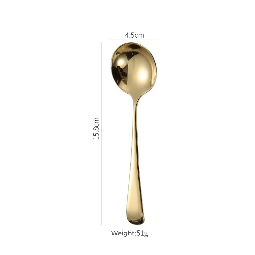 Soup Spoon Set - Gold Stainless Steel - Luxury Dining Essential