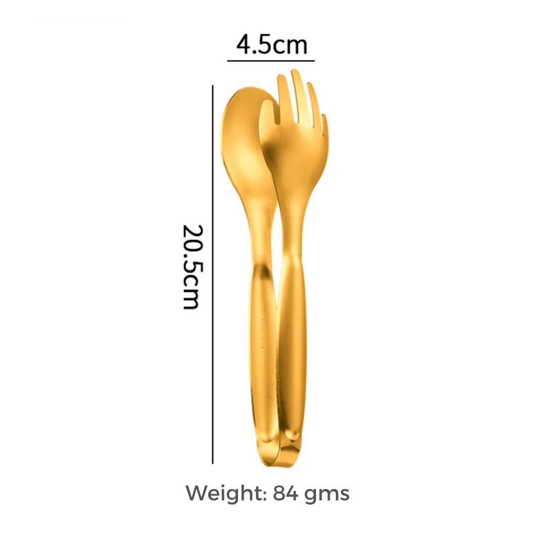 Multipurpose Kitchen Tong - Gold Stainless Steel- Elegant Dining Essential