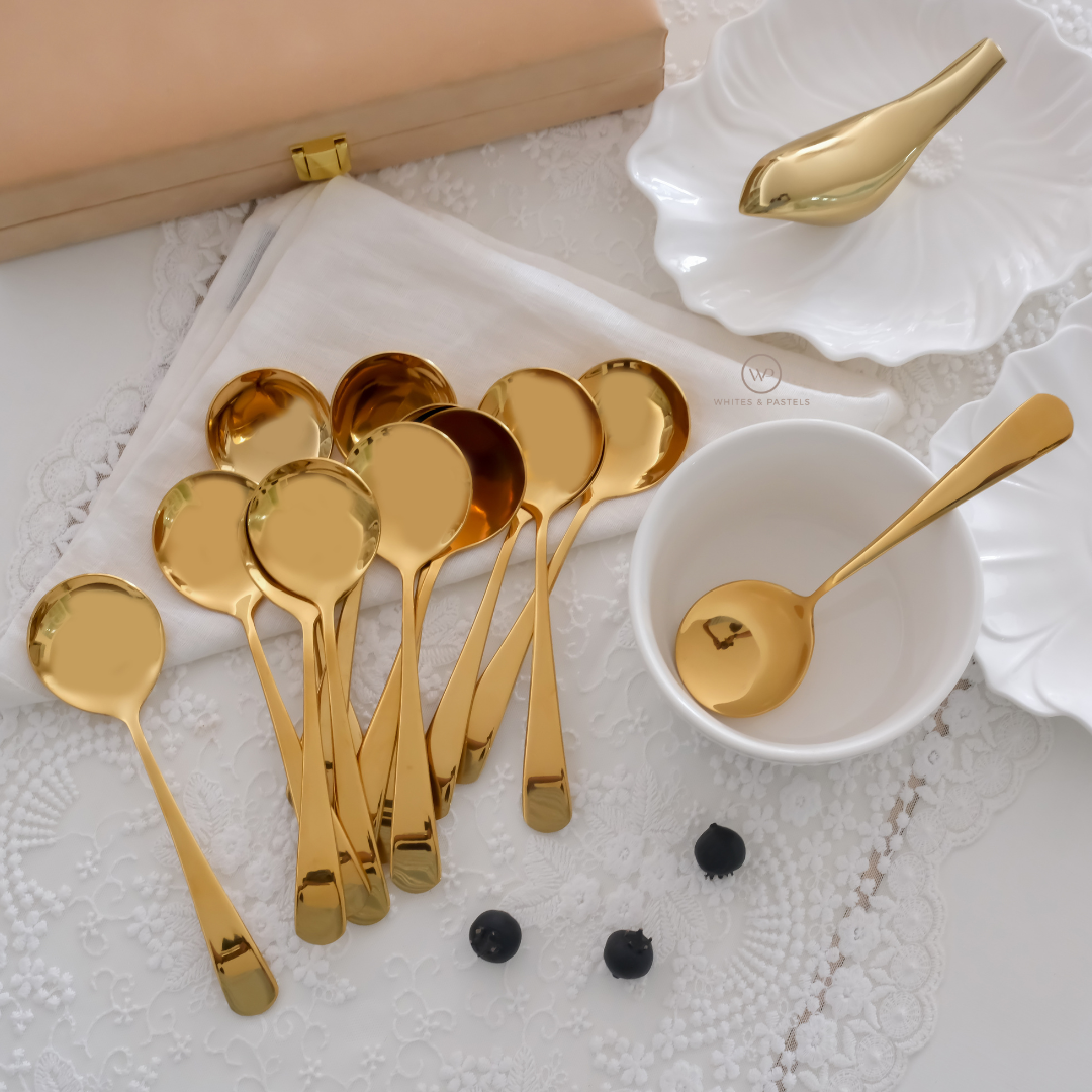 Soup Spoons | Silver & Gold | Set of 6 or 12