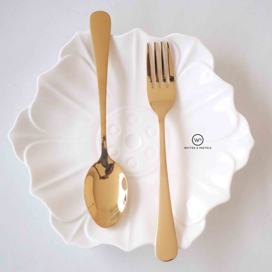 Gold Spoon and Fork | Set  of 12 | Set of 24 | 304 Stainless Steel