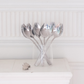 Food-grade stainless steel dessert flatware with premium silver finish for stylish everyday dining.