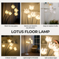 Floor Lamp | White Lotus with flexible stems | Warm Light | 5 Feet