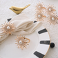 Napkin Rings | Sun Design | Metal & Stonework | Set of 4/6/8