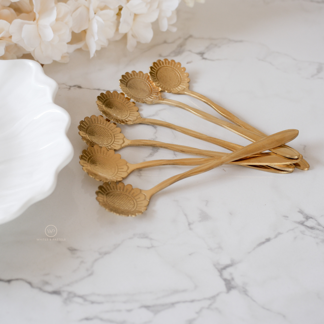 Designer floral gold spoons for dining and gifting