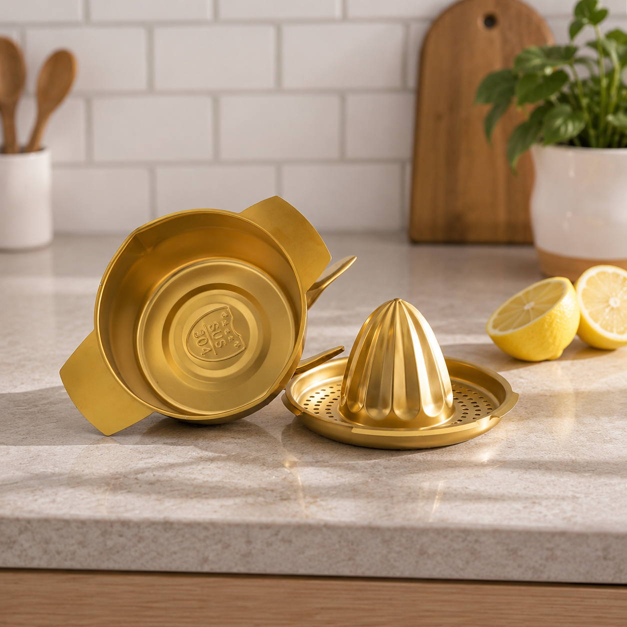 Elegant stainless steel lemon squeezer for modern kitchens