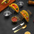 Taco and Sandwich Holder Stand with Dip Bowls | Gold & Silver | Stainless Steel