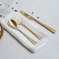 Luxury textured cutlery set with glass and coffee beans