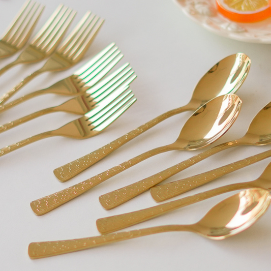 Designer gold fork and spoon set – luxury dining essentials