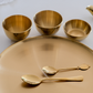 Premium S.S thali dinner set with plates, bowls, glasses and spoons.