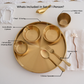 Gold stainless steel thali set for 1 person