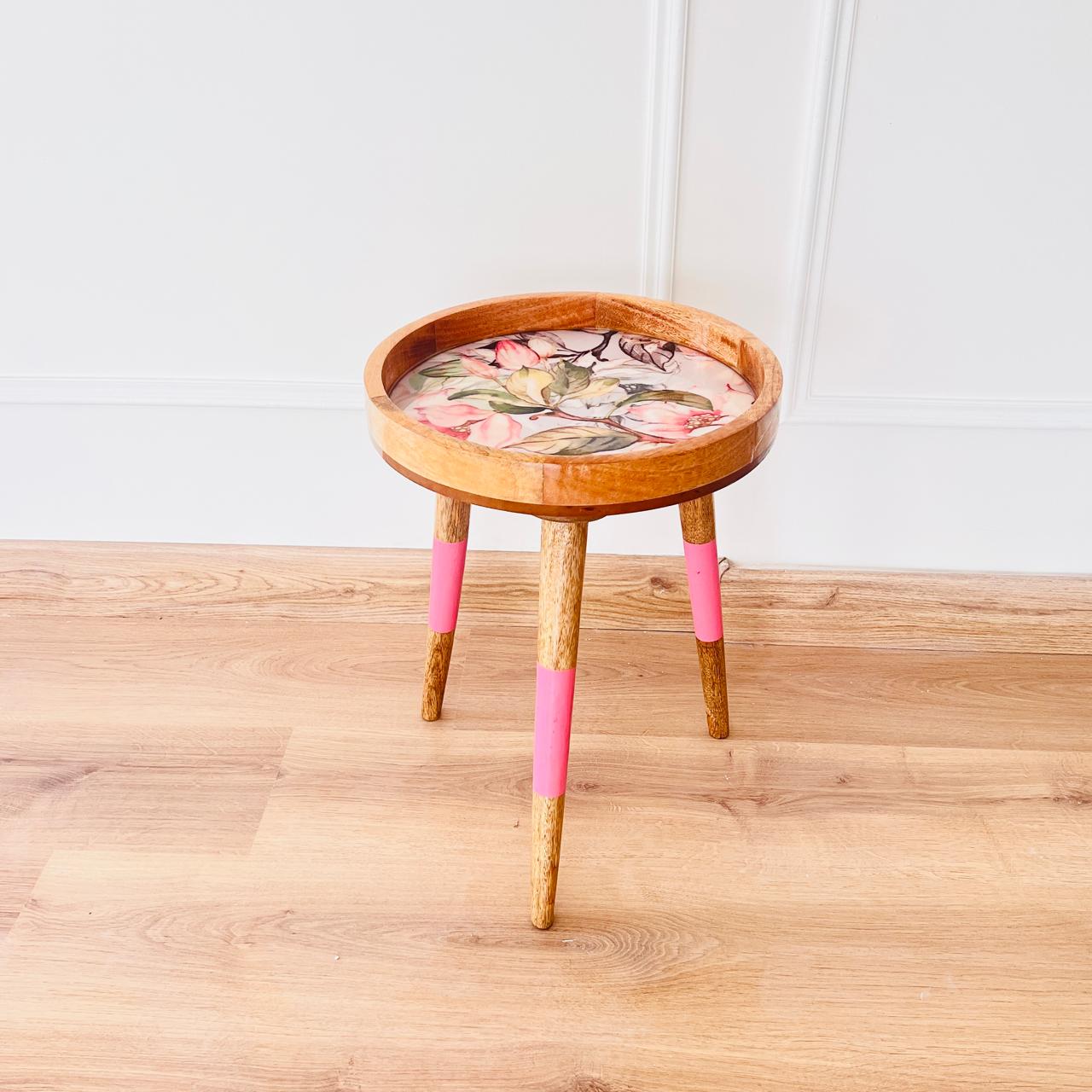 Wooden Tray Table Large Pink 