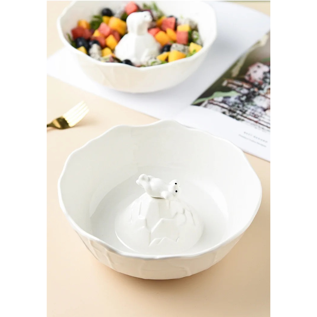 Sleeping Polar Bear Bowl - Salad, Pasta & Serving Bowl