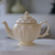 Victorian Embossed Ceramic Teapot | Ivory