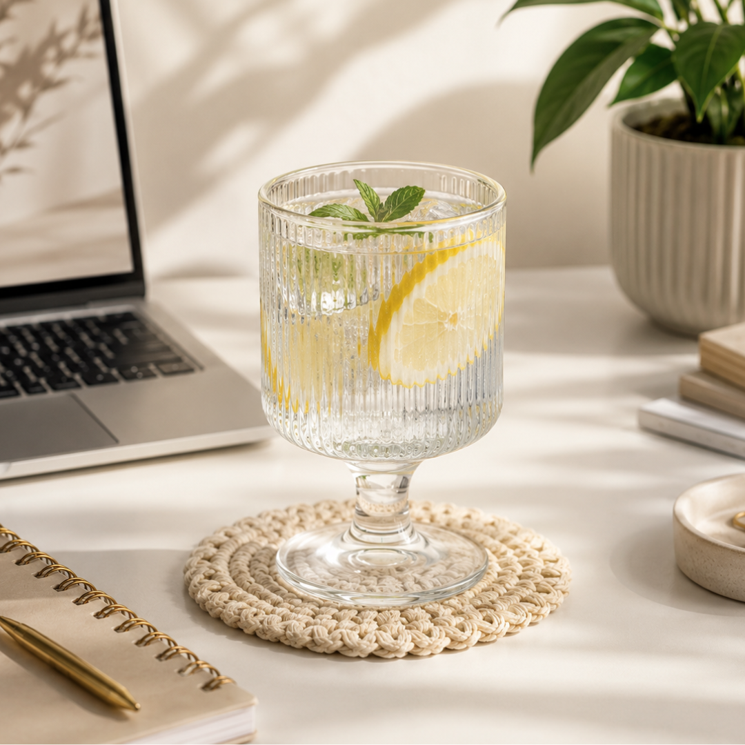 Elegant clear glass drinking set for modern tables