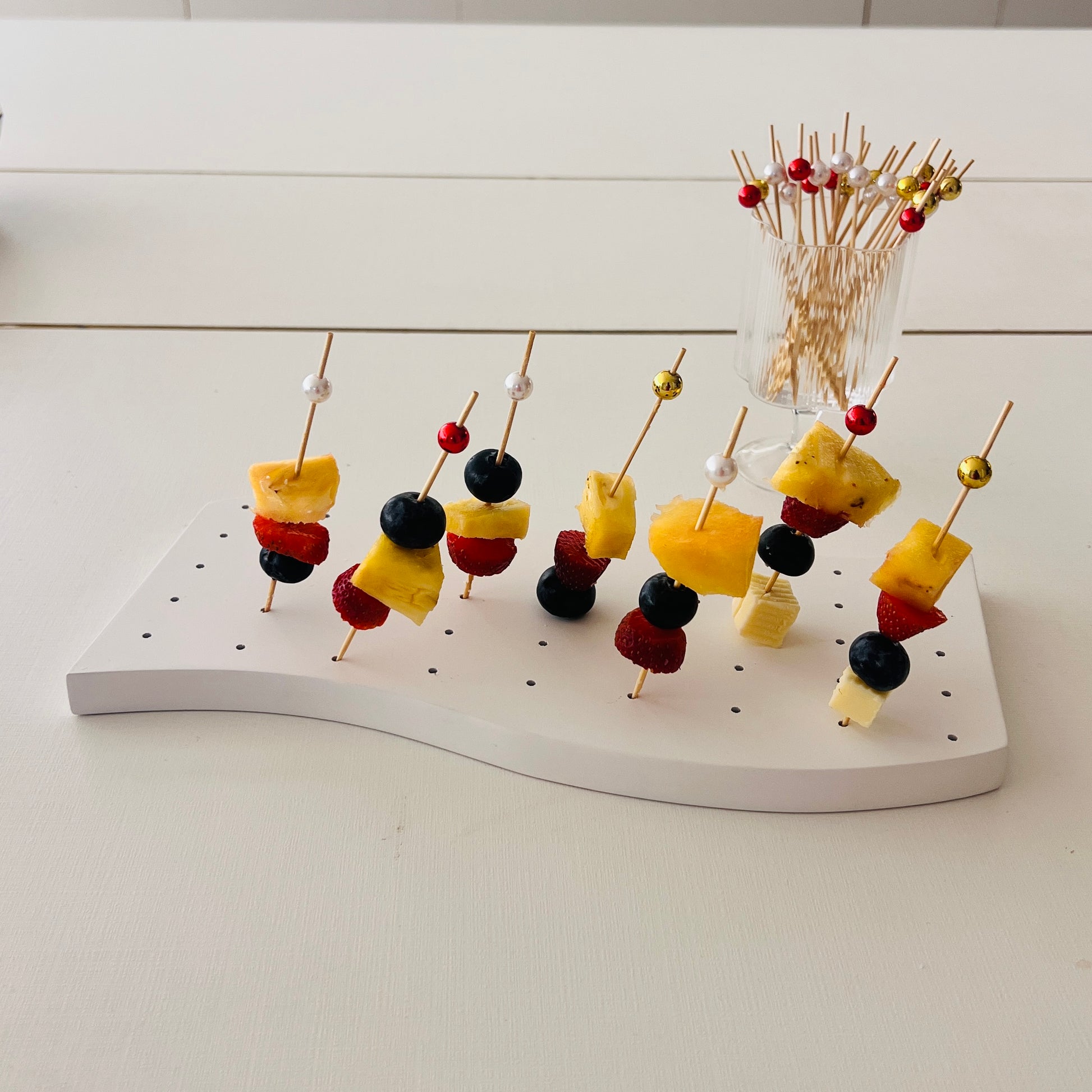White Cheese and Skewer Board for Parties