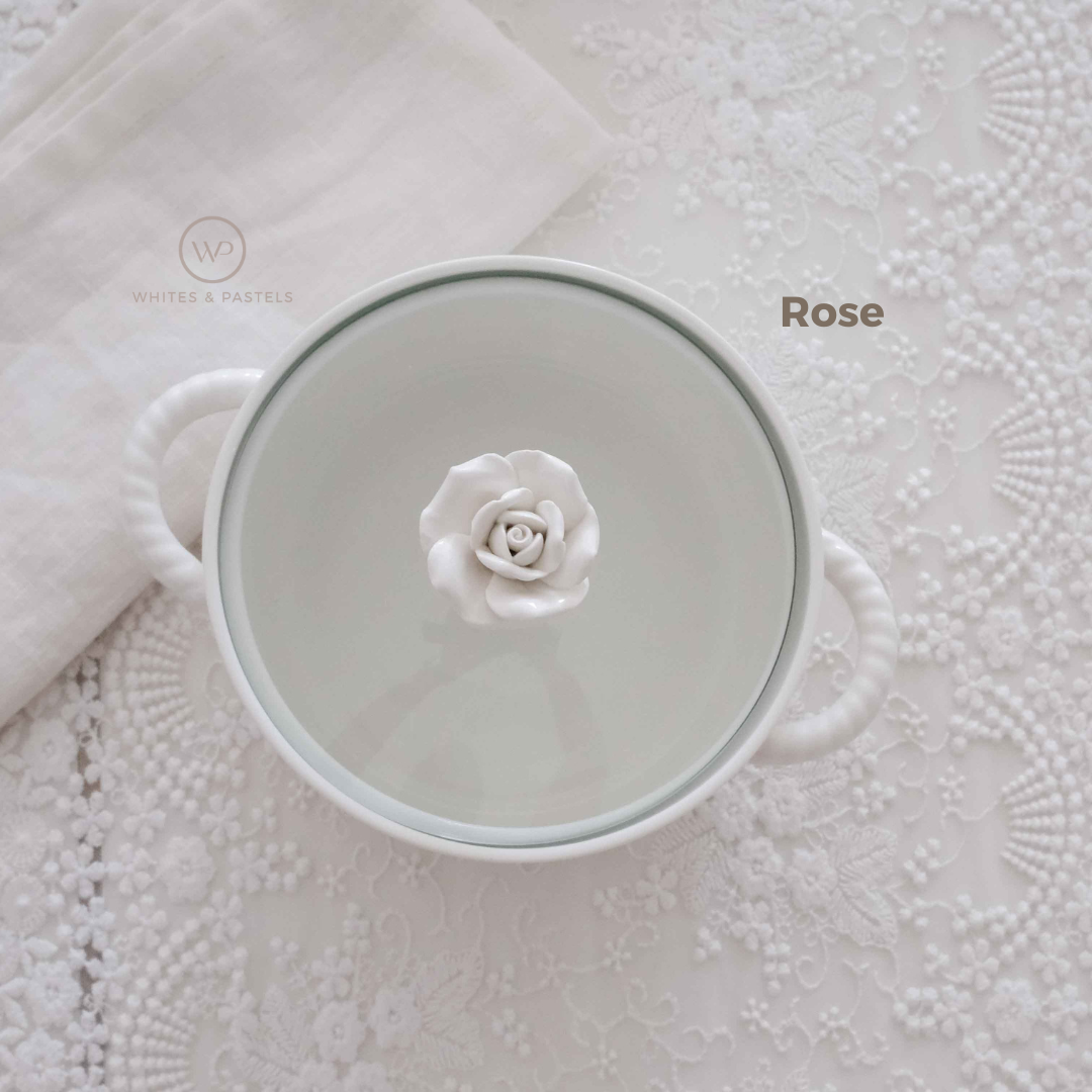 Premium ceramic serving pot with floral lid for luxury dining experiences