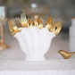 White Shell Cutlery Holder – Matte Ceramic Utensil Stand