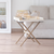 Pearl White Butler Tray Table with Foldable Stand | 16 x 24 Inch