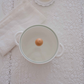 White Ceramic Serving Bowl with Glass Lid & Optional Stainless Steel Spoon – 1500 ml