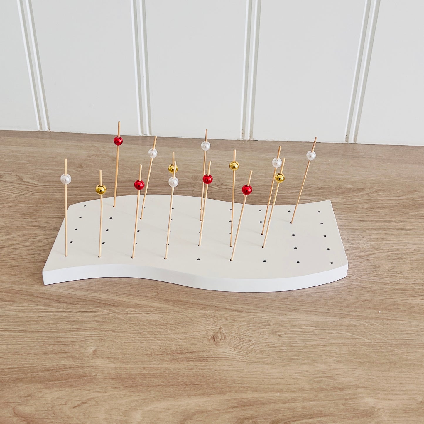 White Cheese Board with cocktail Picks